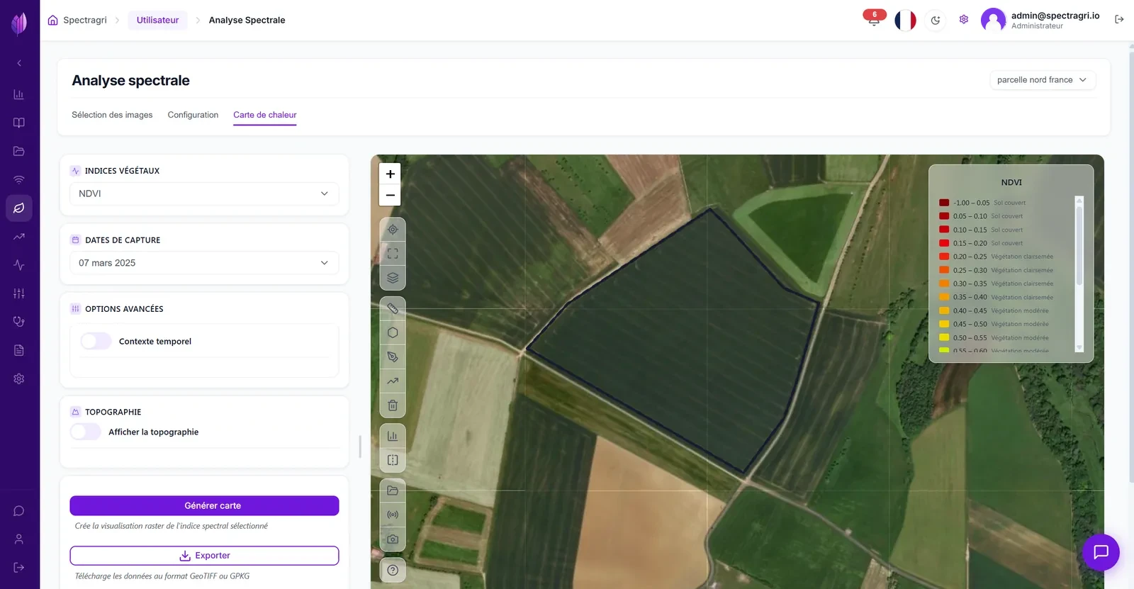 Vue satellite classique, sans traitement